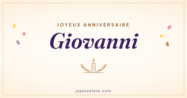 Image « Joyeux anniversaire Giovanni » au format large