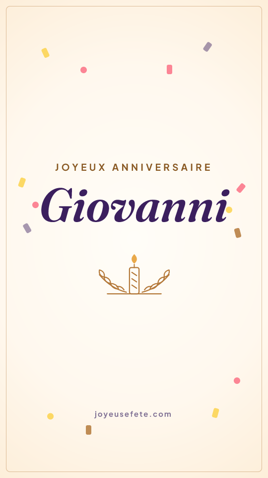 Image « Joyeux anniversaire Giovanni » au format story