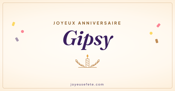 Image « Joyeux anniversaire Gipsy » au format large
