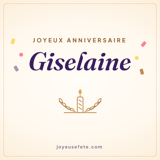 Image carrée « Joyeux anniversaire Giselaine » pour WhatsApp