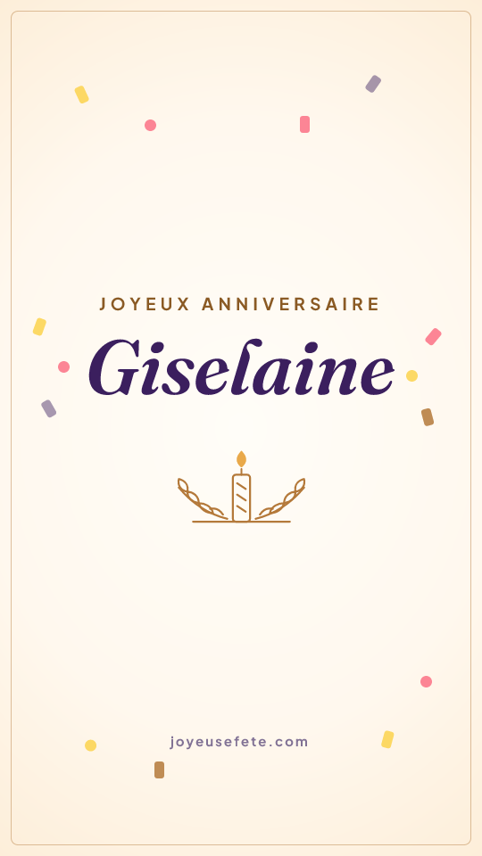 Image « Joyeux anniversaire Giselaine » au format story