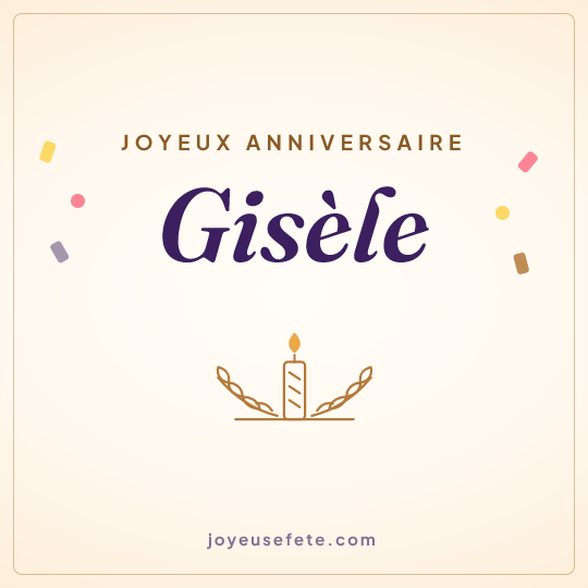 Image carrée « Joyeux anniversaire Gisèle » pour WhatsApp