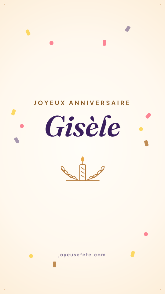 Image « Joyeux anniversaire Gisèle » au format story