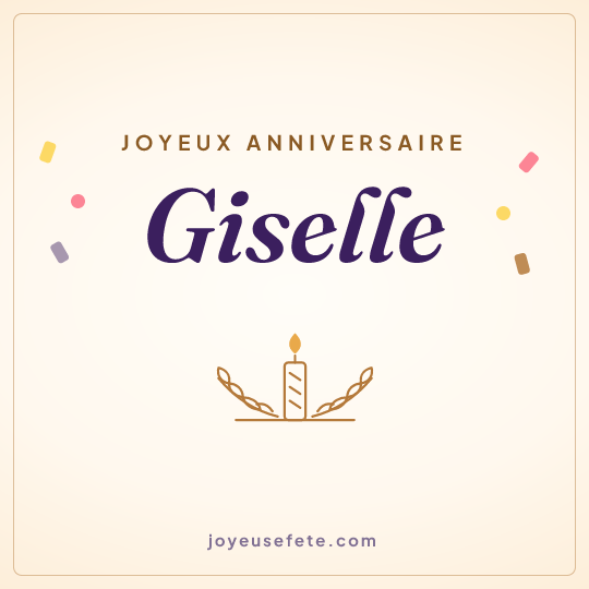 Image carrée « Joyeux anniversaire Giselle » pour WhatsApp