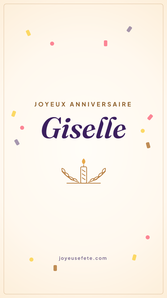 Image « Joyeux anniversaire Giselle » au format story