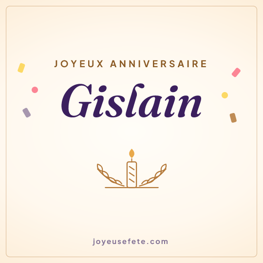 Image carrée « Joyeux anniversaire Gislain » pour WhatsApp