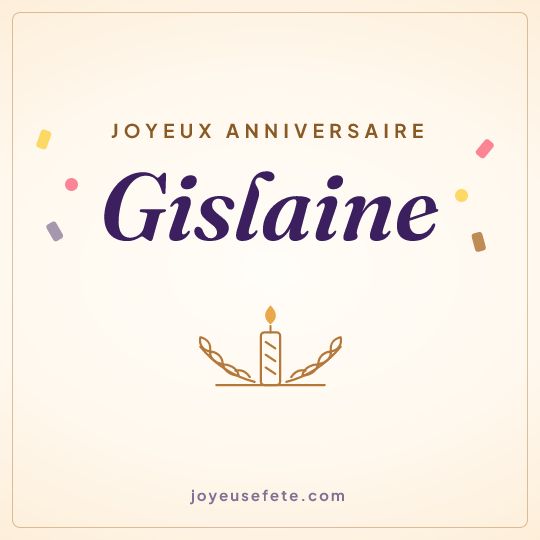 Image carrée « Joyeux anniversaire Gislaine » pour WhatsApp