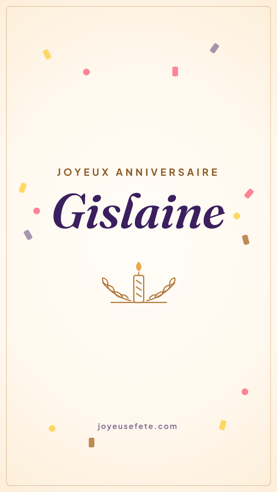 Image « Joyeux anniversaire Gislaine » au format story