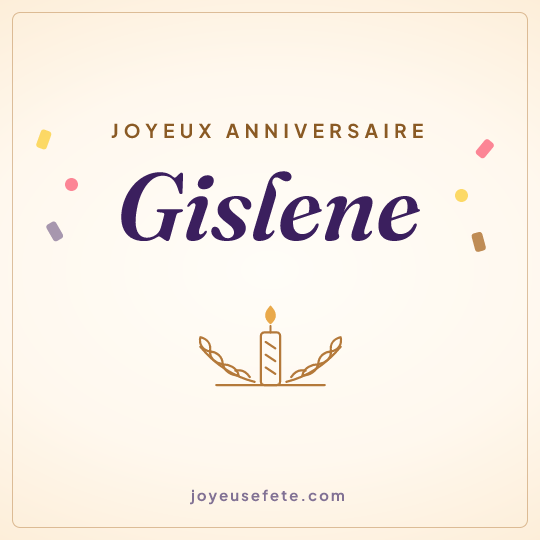 Image carrée « Joyeux anniversaire Gislene » pour WhatsApp