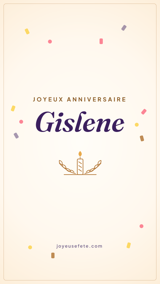 Image « Joyeux anniversaire Gislene » au format story
