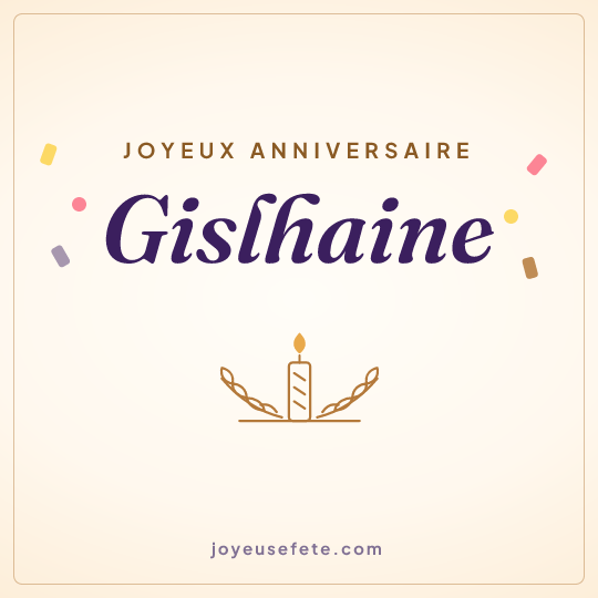 Image carrée « Joyeux anniversaire Gislhaine » pour WhatsApp
