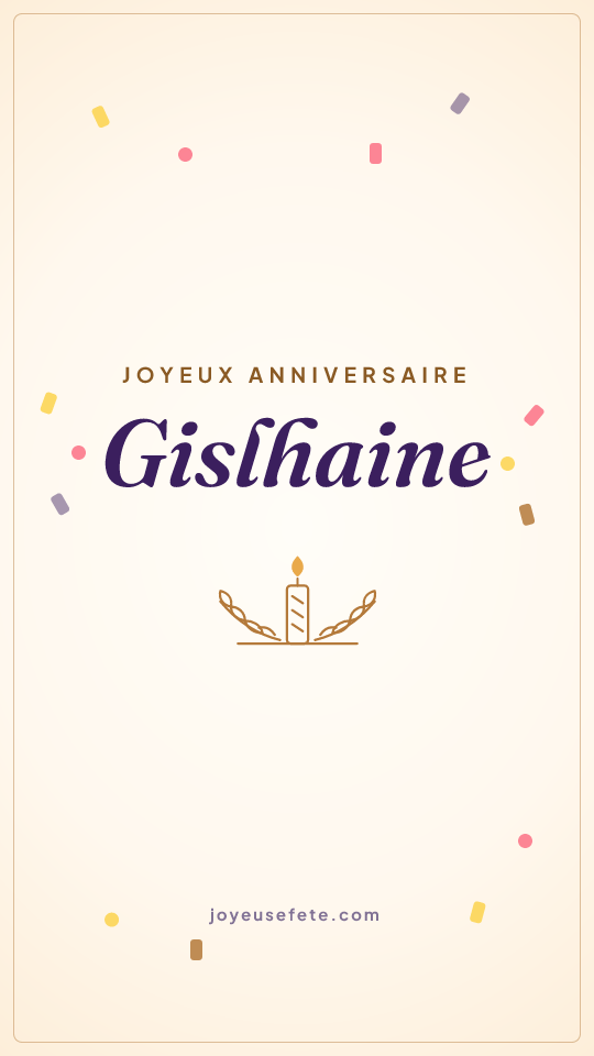 Image « Joyeux anniversaire Gislhaine » au format story