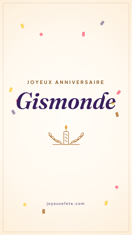 Image « Joyeux anniversaire Gismonde » au format story