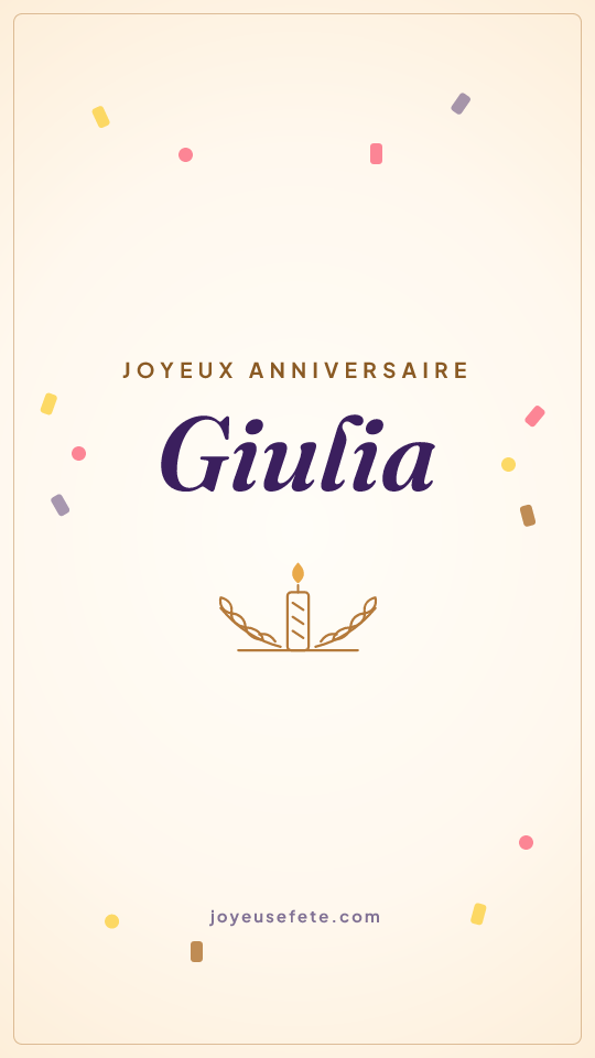 Image « Joyeux anniversaire Giulia » au format story