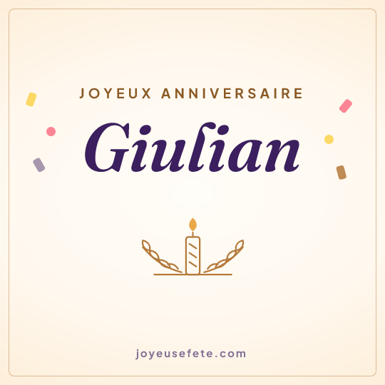 Image carrée « Joyeux anniversaire Giulian » pour WhatsApp