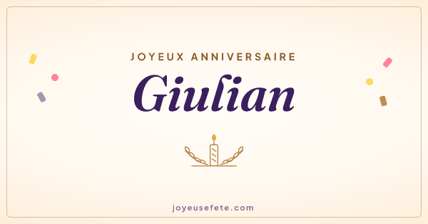 Image « Joyeux anniversaire Giulian » au format large