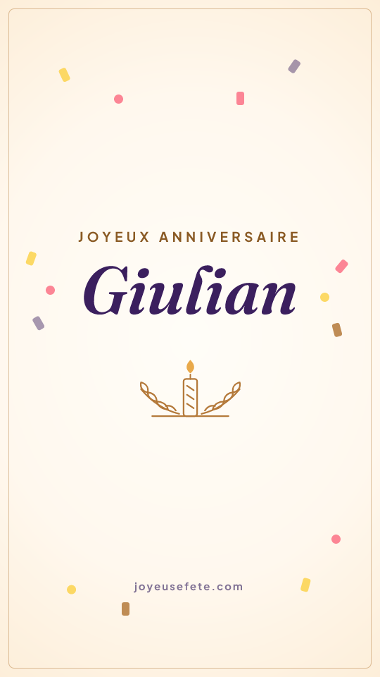Image « Joyeux anniversaire Giulian » au format story