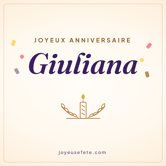 Image carrée « Joyeux anniversaire Giuliana » pour WhatsApp