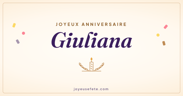 Image « Joyeux anniversaire Giuliana » au format large