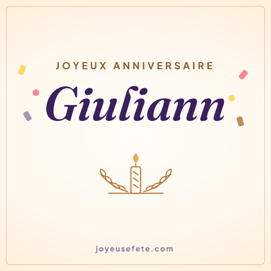 Image carrée « Joyeux anniversaire Giuliann » pour WhatsApp