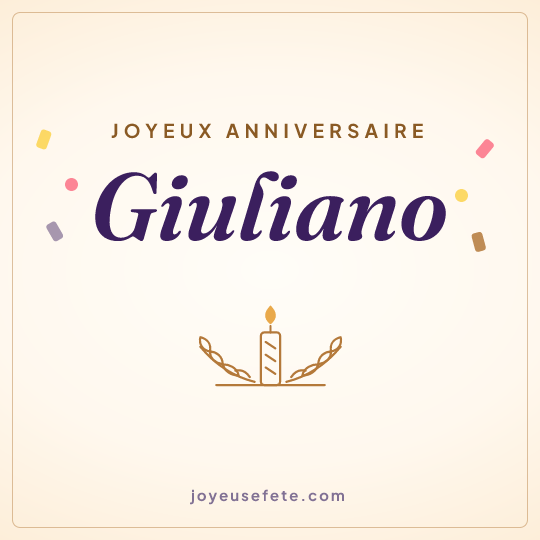 Image carrée « Joyeux anniversaire Giuliano » pour WhatsApp
