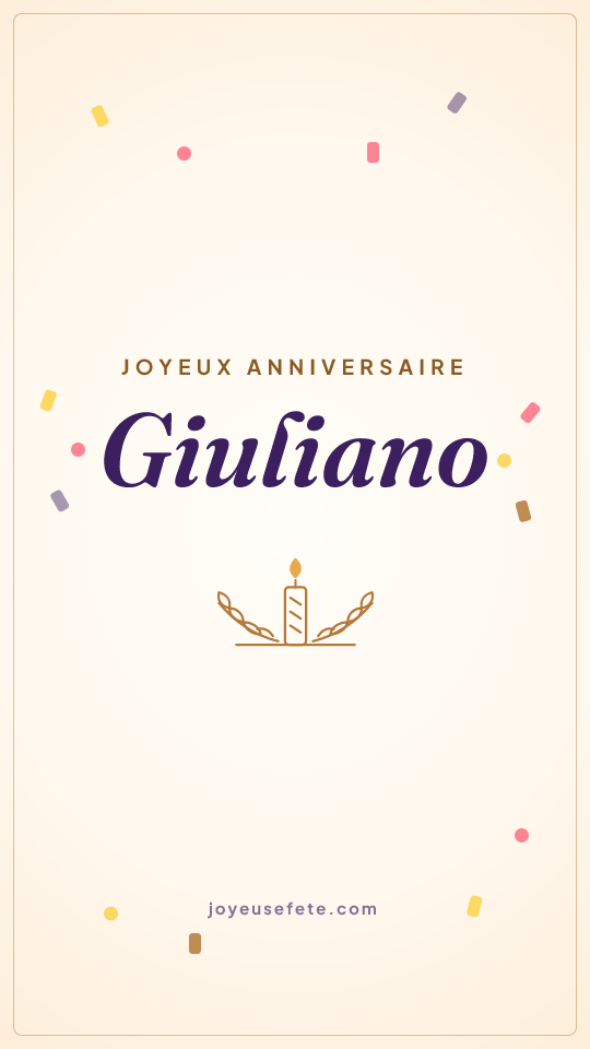 Image « Joyeux anniversaire Giuliano » au format story