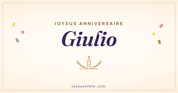 Image « Joyeux anniversaire Giulio » au format large