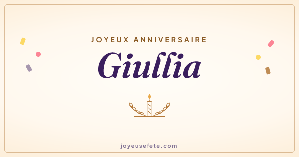 Image « Joyeux anniversaire Giullia » au format large