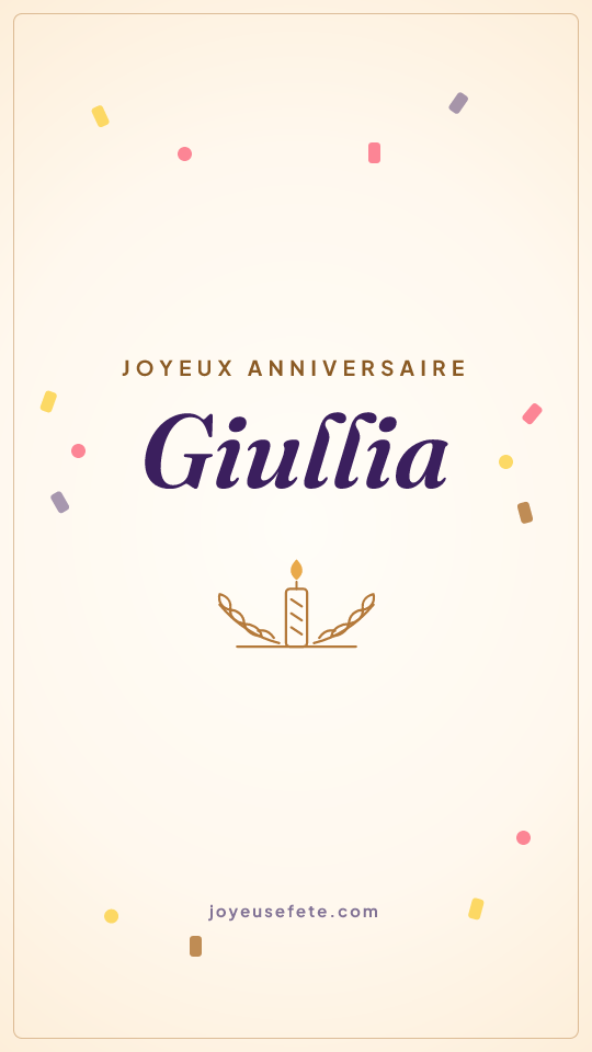 Image « Joyeux anniversaire Giullia » au format story