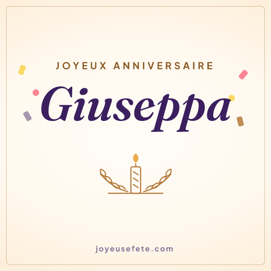 Image carrée « Joyeux anniversaire Giuseppa » pour WhatsApp