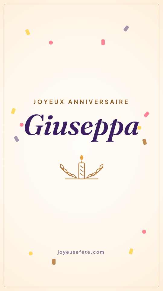 Image « Joyeux anniversaire Giuseppa » au format story
