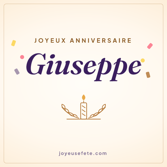 Image carrée « Joyeux anniversaire Giuseppe » pour WhatsApp