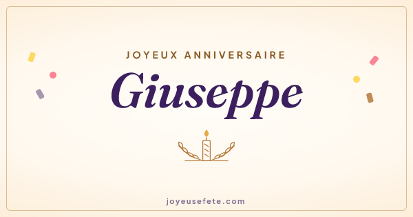 Image « Joyeux anniversaire Giuseppe » au format large