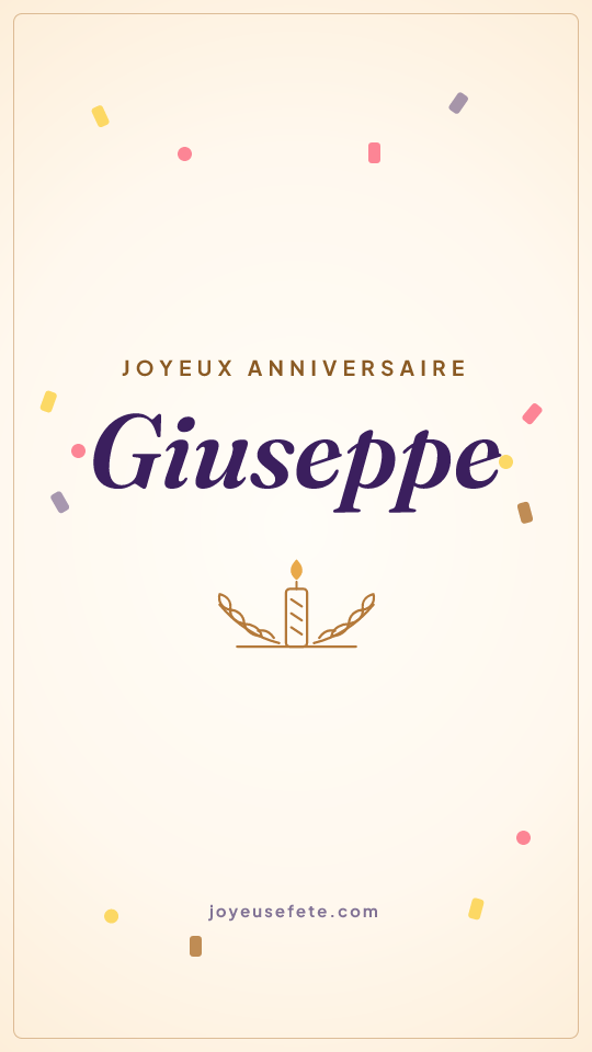 Image « Joyeux anniversaire Giuseppe » au format story