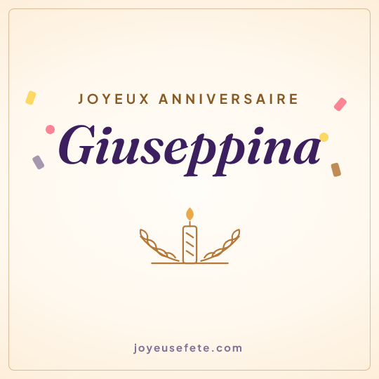Image carrée « Joyeux anniversaire Giuseppina » pour WhatsApp