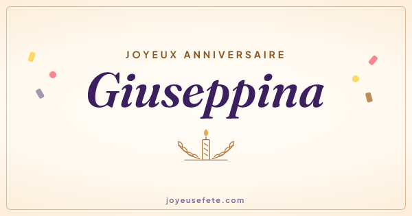 Image « Joyeux anniversaire Giuseppina » au format large