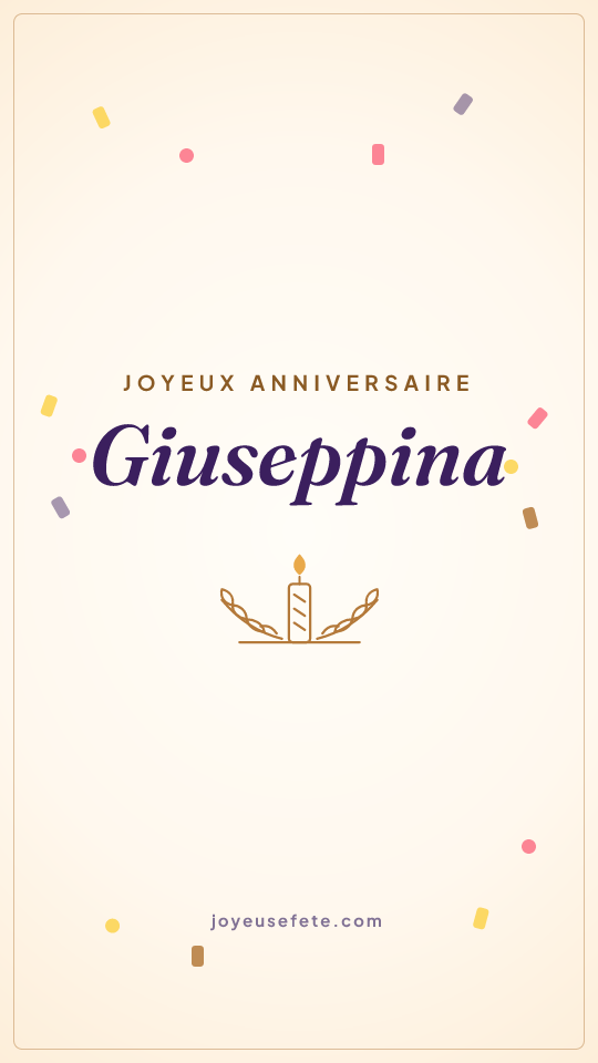 Image « Joyeux anniversaire Giuseppina » au format story