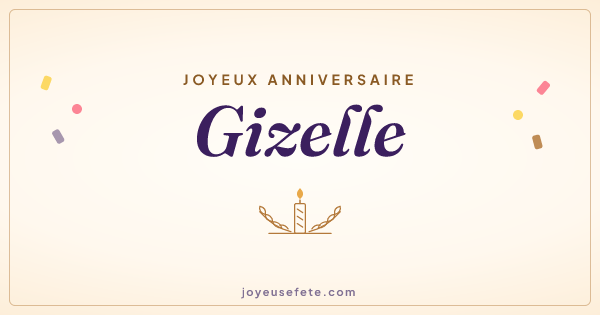 Image « Joyeux anniversaire Gizelle » au format large