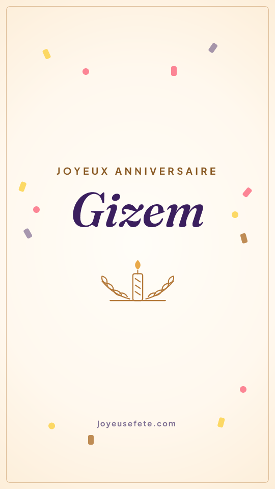 Image « Joyeux anniversaire Gizem » au format story