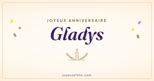 Image « Joyeux anniversaire Gladys » au format large