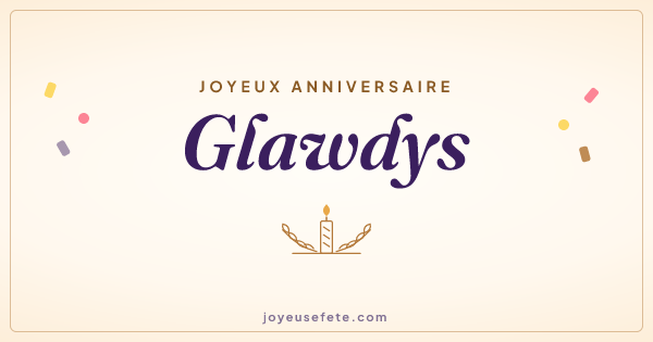 Image « Joyeux anniversaire Glawdys » au format large