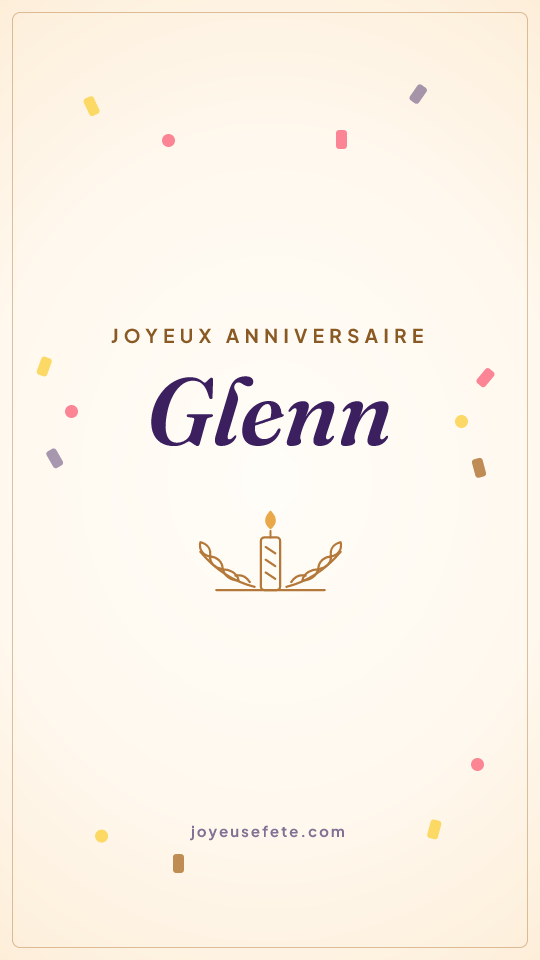 Image « Joyeux anniversaire Glenn » au format story