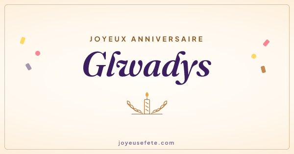 Image « Joyeux anniversaire Glwadys » au format large