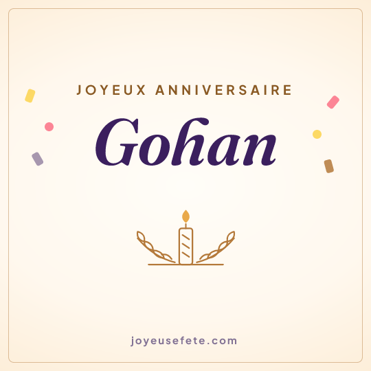 Image carrée « Joyeux anniversaire Gohan » pour WhatsApp