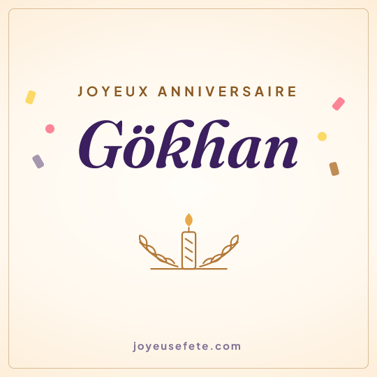 Image carrée « Joyeux anniversaire Gökhan » pour WhatsApp
