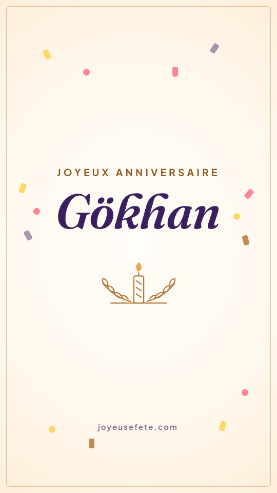 Image « Joyeux anniversaire Gökhan » au format story