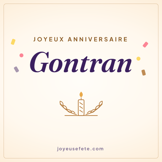 Image carrée « Joyeux anniversaire Gontran » pour WhatsApp