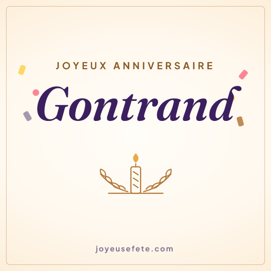 Image carrée « Joyeux anniversaire Gontrand » pour WhatsApp