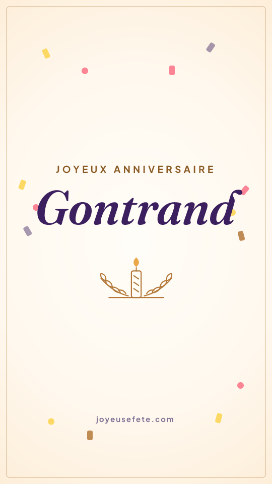 Image « Joyeux anniversaire Gontrand » au format story