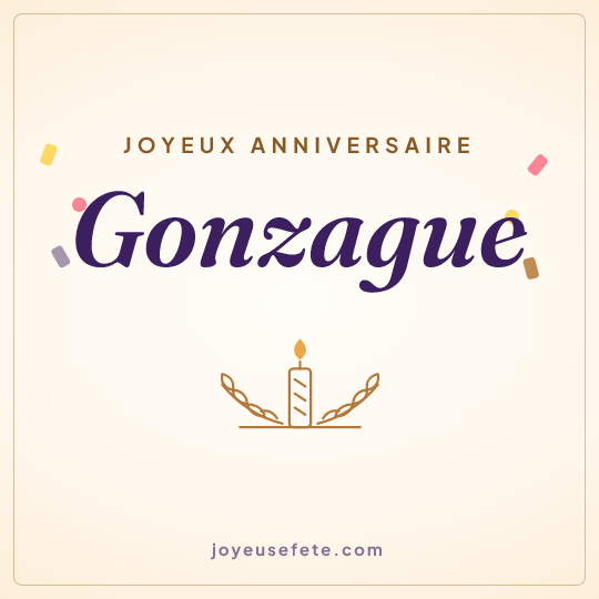 Image carrée « Joyeux anniversaire Gonzague » pour WhatsApp